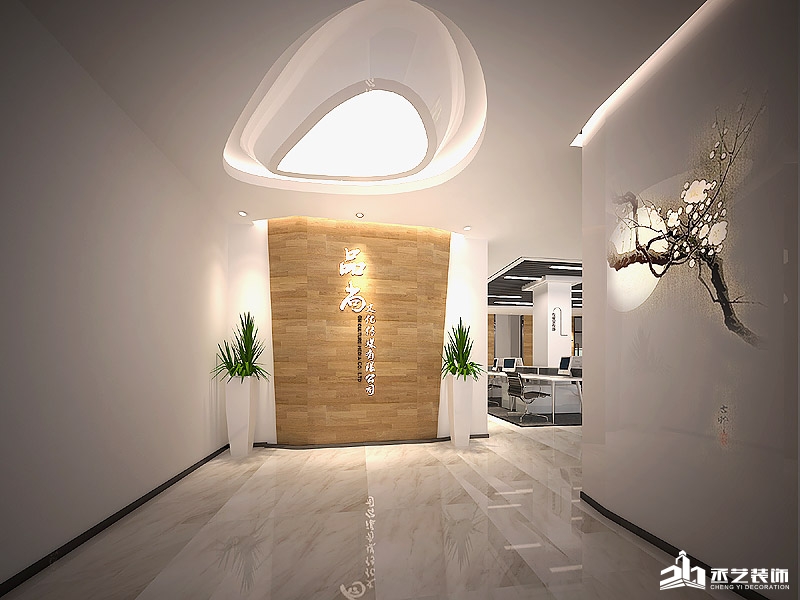 品尚文化傳媒公司寫字樓裝修 前台設計