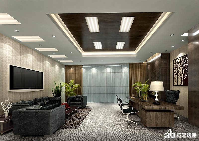 穗恒柳工挖掘機銷售公司廣州寫字樓裝修設計 經理室設計效果