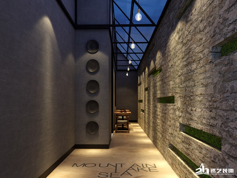 麻雀音樂餐廳裝修設計 通道處效果 