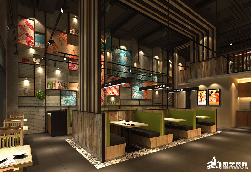 東莞千羽時代城日式風格餐廳裝修 就餐區效果圖