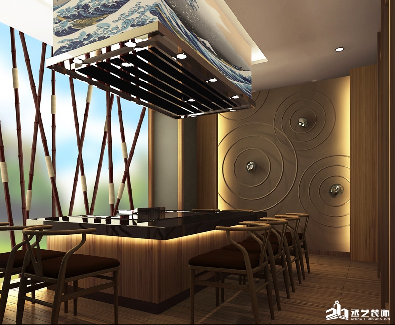 懷之風日式餐館設計裝修 就餐區設計裝修