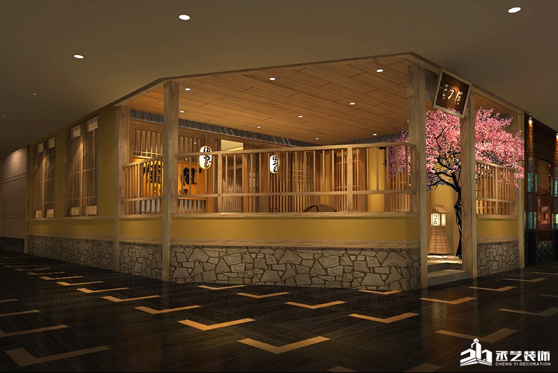 懷之風日式餐館設計裝修 外觀過道設計裝修
