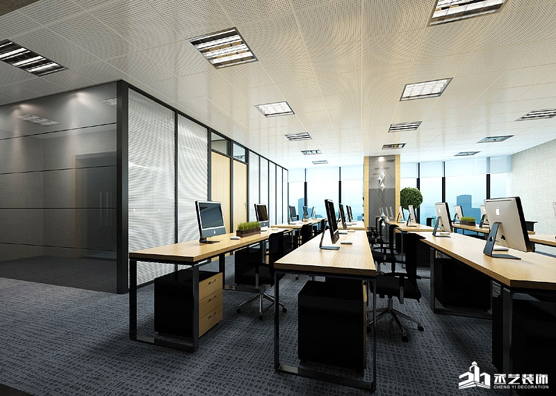 廣州旗興精密器材有限公司辦公寫字裝修 公共辦公區