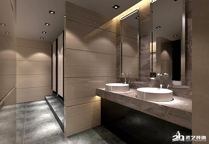 中國京安辦公樓裝修 洗手間設計