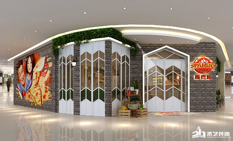 斯巴達披薩西餐廳設計裝修 門麵