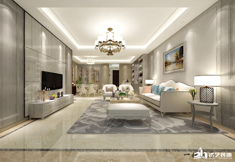 駿景花園鄧總住宅裝修設計 客廳